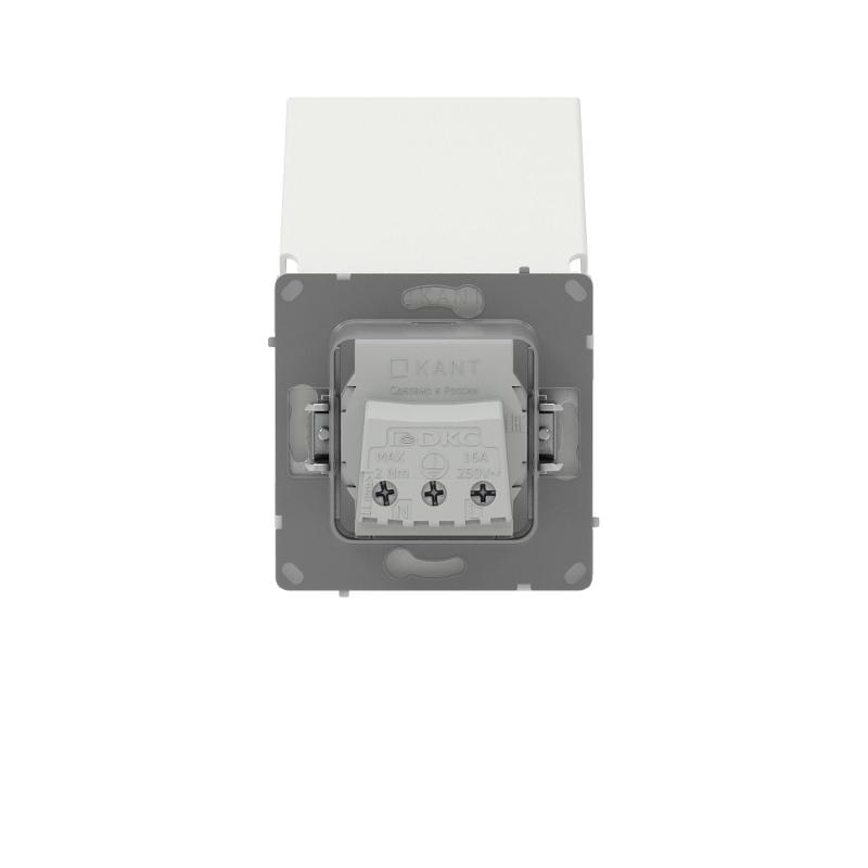 Розетка силовая, 2P+E, с з/ш, с крышкой, IP44, KANT, белый песок | 7010013 | DKC — миниатюра 3