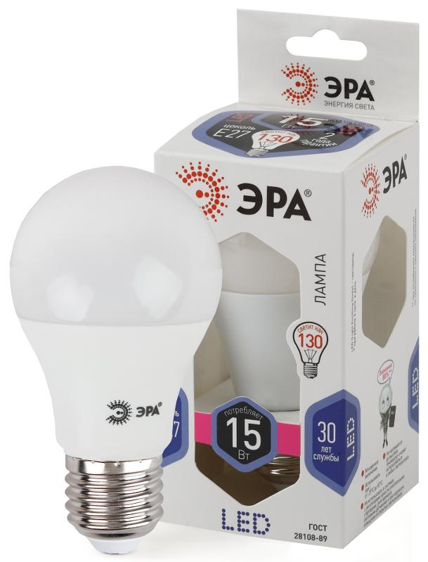 Лампа светодиодная LED 15Вт Е27 6000К smd A60-15W-860-E27 | Б0031396 | ЭРА — ЭРА (Энергия света)