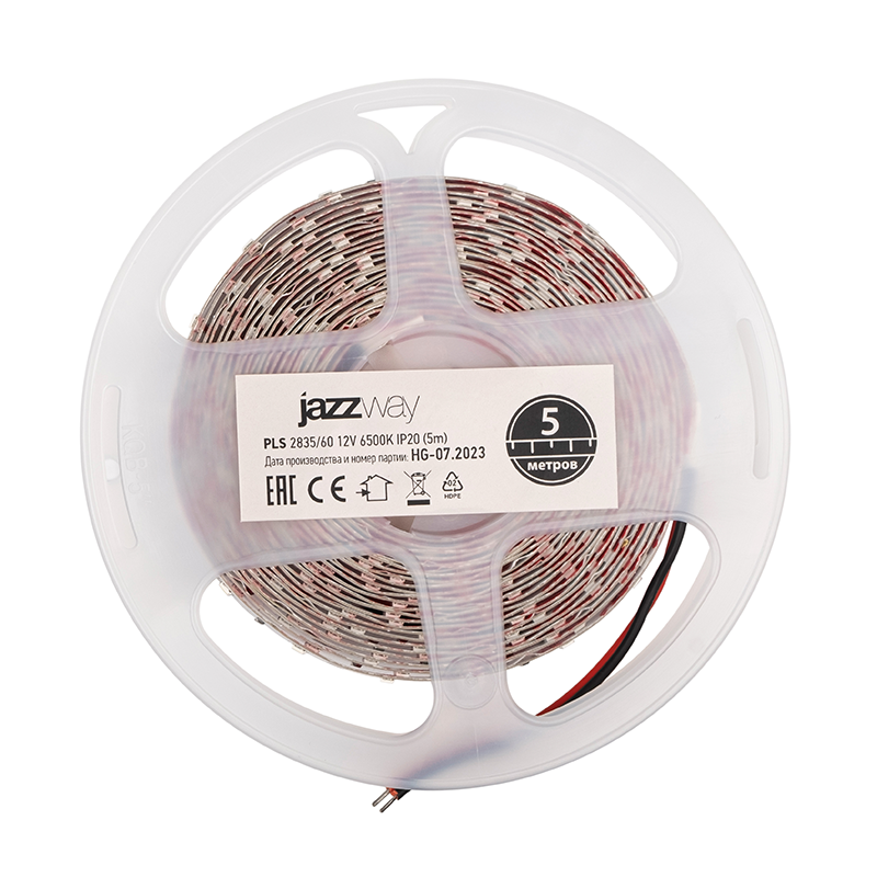Лента светодиодная LED PLS 2835/60 6Вт 12В 6500К IP20 5м | 2858009 | Jazzway — миниатюра 5