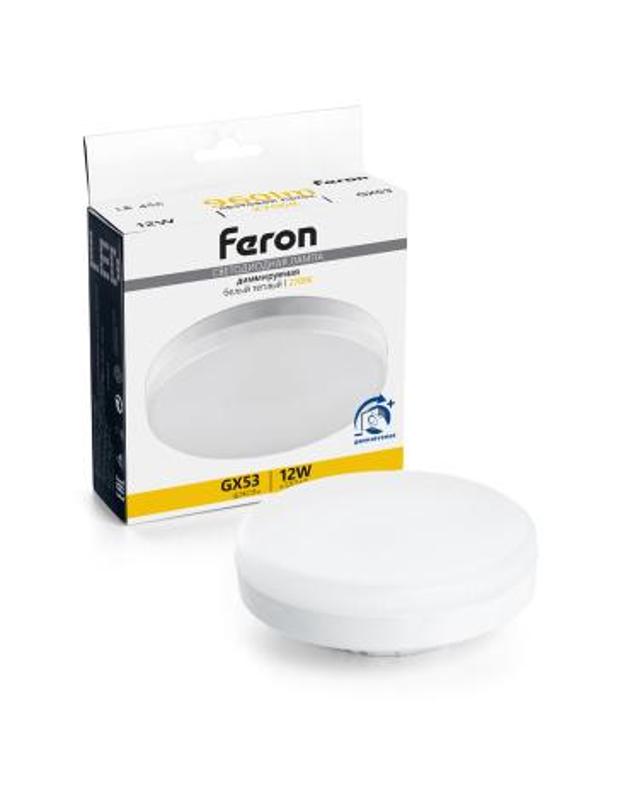 Лампа cветодиодная диммируемая, (12W) 230V GX53 2700K, LB-456 | 51064 | FERON — фото 1 | Sento