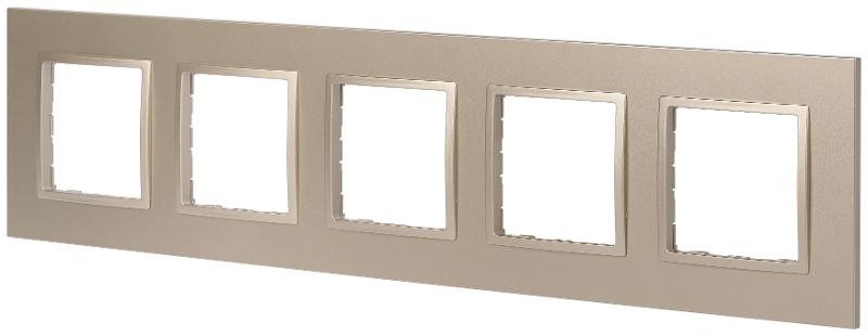 Рамка для розеток и выключателей Elegance 14-5015-04 Classic, на 5 постов, шампань | Б0060594 | ЭРА — миниатюра 3