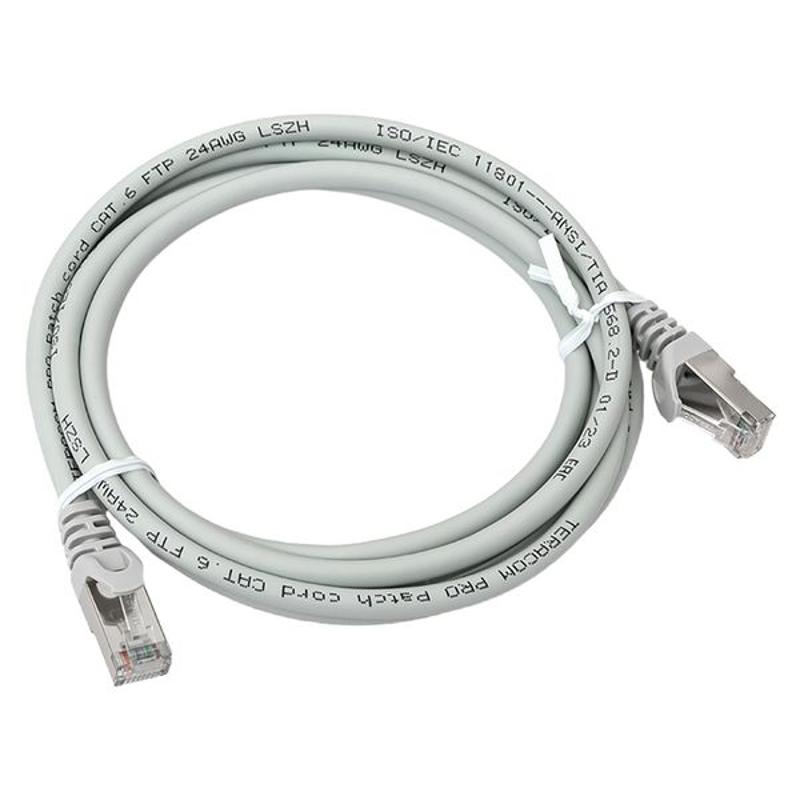 Патч-корд TERACOM PRO Cat.6 экранированный FTP оболочка LSZH серый (2,0м) | TRP-6FTP-LSH-2M-GY | EKF — EKF