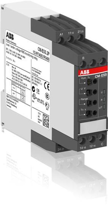 Реле контроля 1-ф.CM-ESS.2S(3-30В 6-60В 30-300В 60-600 AC/DC) 24-240В AC/DC 2ПК | 1SVR730830R0400 | ABB — ABB