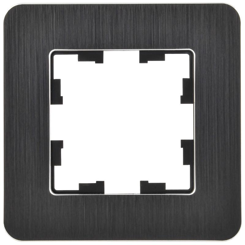 BRITE Рамка 1-ая РУ-1-1-Бр металл черный RE AL | BR-M12-M-21-K02 | IEK — миниатюра 2