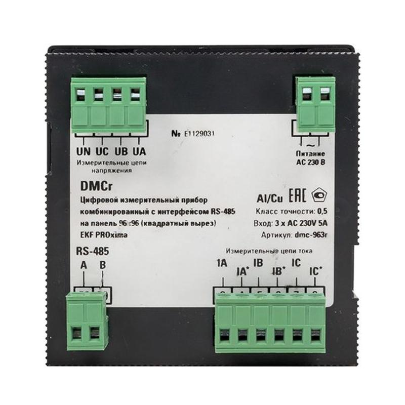 Цифровой измерительный прибор комбинированный DMC-r с интерфейсом RS-485 на панель 96x96 (квадратный вырез) PROxima | DMC-963r | EKF — миниатюра 7