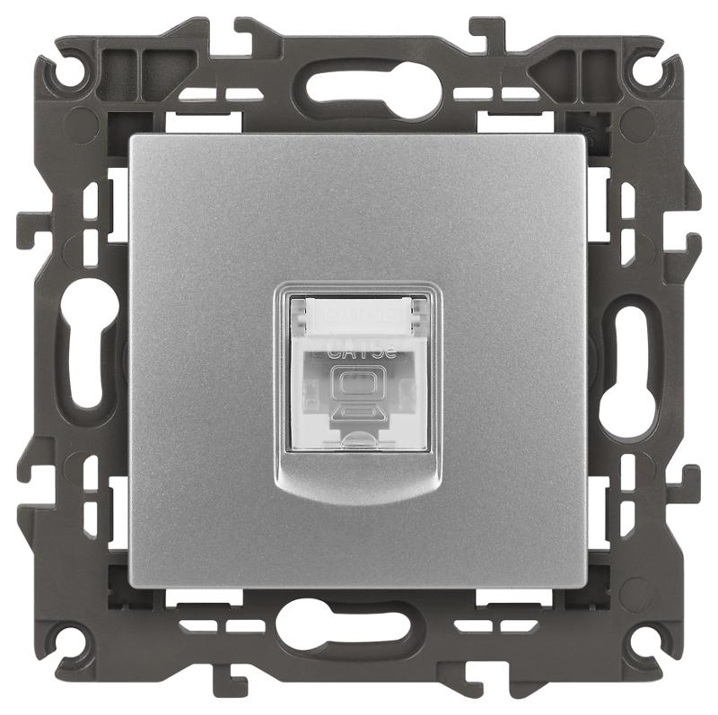14-3107-03 Розетка RJ45, IP20, алюминий | Б0034304 | ЭРА — миниатюра 1
