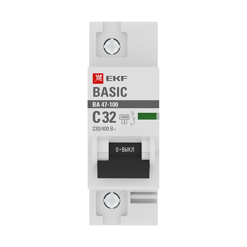 Выключатель автоматический однополюсный 1P 32А (C) 10kA ВА 47-100 EKF Basic | mcb47100-1-32C-bas | EKF — миниатюра 2