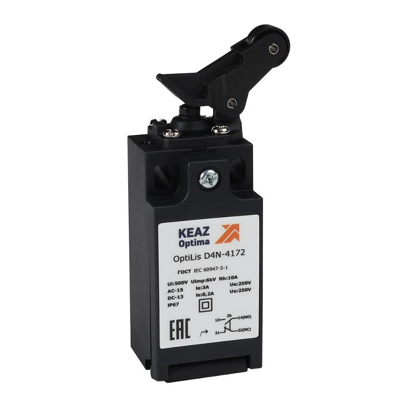 Выключатель концевой OptiLiS D4N-4172 рычаг роликовый вертикальное перемещение EN 50047 XCKN2127P20 | 365305 | КЭАЗ — КЭАЗ (Курский электроаппаратный завод)