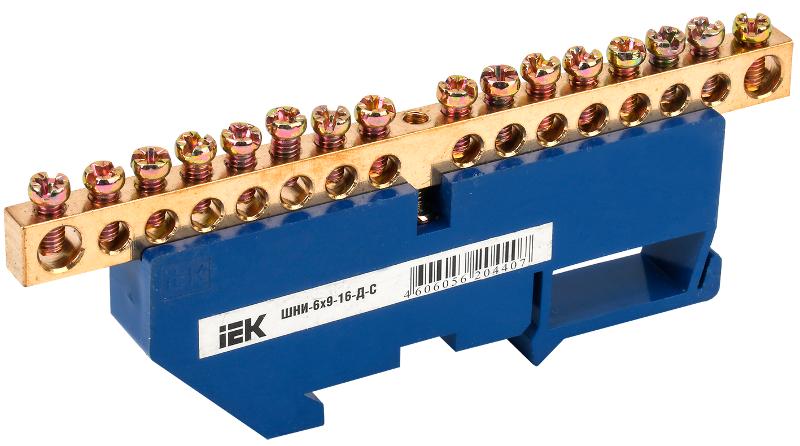 Шина N ноль на DIN-изоляторе ШНИ-6х9-16-Д-С | YNN10-69-16D-K07 | IEK — IEK (ИЭК)