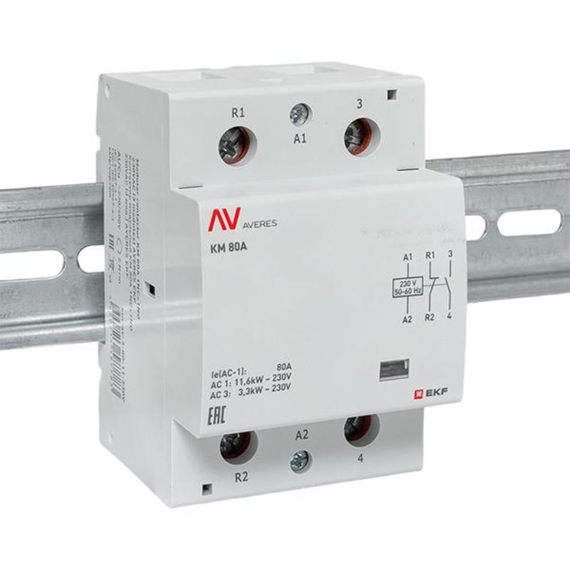Контактор модульный КМ 80А 1NC+1NO 230VAC (3 мод.) AVERES | km-av-3-80-11-230V | EKF — миниатюра 7