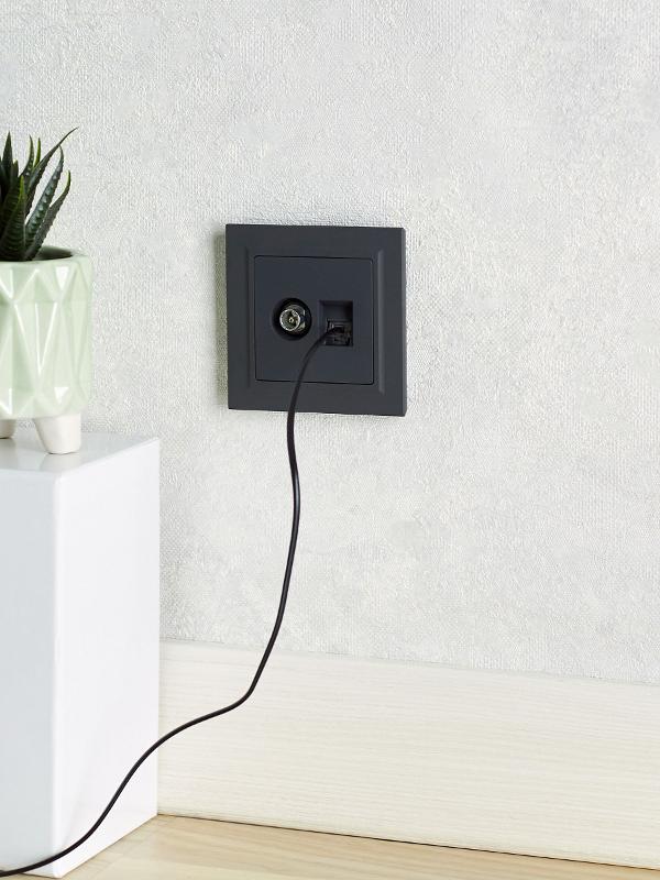 BRITE Розетка двойная TV+RJ45 кат.5E РТВ/РК12-БрГ графит  | BR-AK20-1-K53 | IEK — миниатюра 16