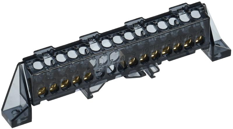TEKFOR Шина N "ноль" в комбинированном DIN-изоляторе "Стойка" 6х9-(5+7)-Ч | TF-NN10-57-DP-K02 | IEK — фото 1 | Sento