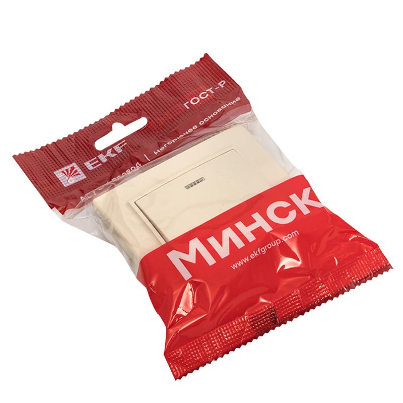Выключатель 1-кл. СП, Минск, с индикатором 10А, бежевый EKF|ERV10-121-20|EKF — миниатюра 5