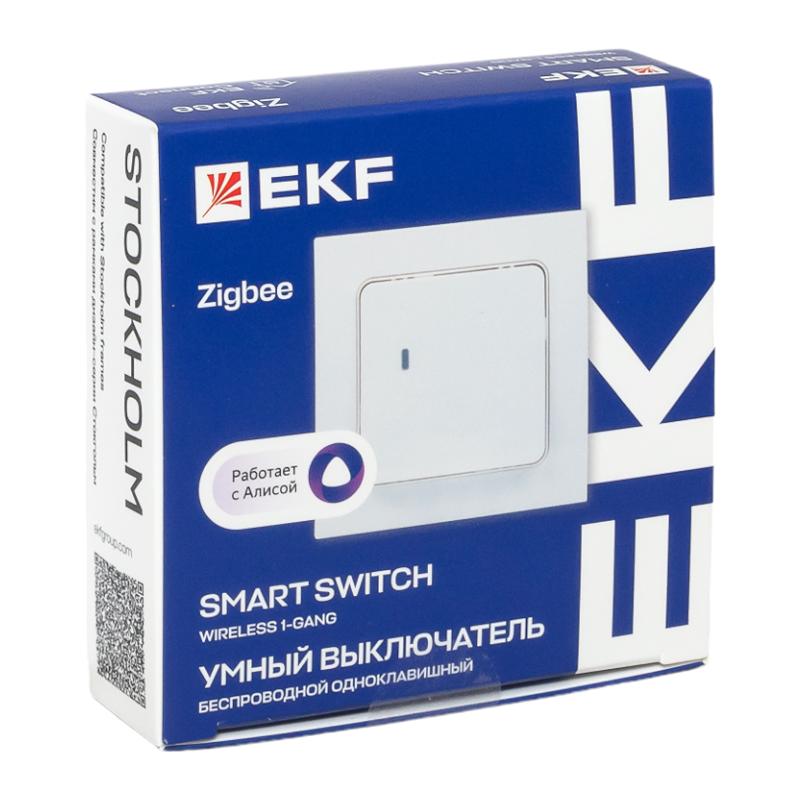 Умный беспроводной выключатель Стокгольм 1-кл белый Zigbee  Сonnect|RCV-ST1-WS-ZB|EKF — миниатюра 4