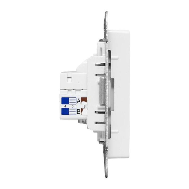 Механизм розетки TV+RJ45 (cat5), белый Эпика EKF | UP1-SOW-TV+RJ | EKF — миниатюра 6