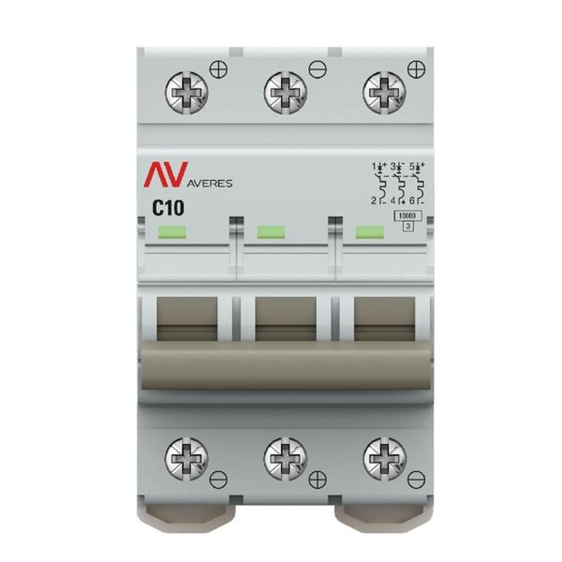 Выключатель автоматический AV-10 DC 3P 10A (C) 10kA  AVERES |mcb10-DC-3-10C-av| EKF — миниатюра 6