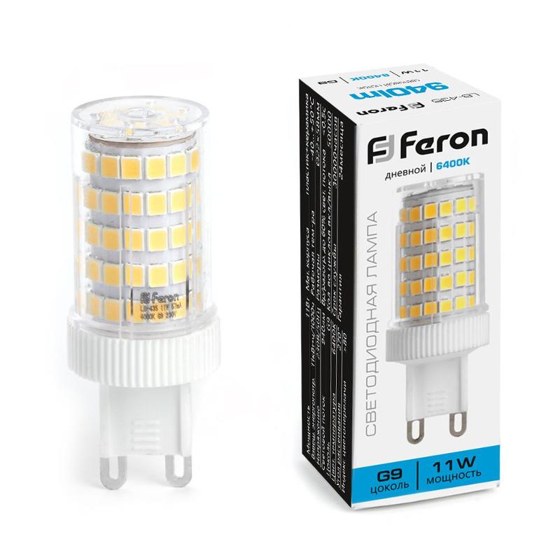 Лампа светодиодная, (11W) 230V G9 6400K JCD, LB-435 | 38151 | FERON — Feron