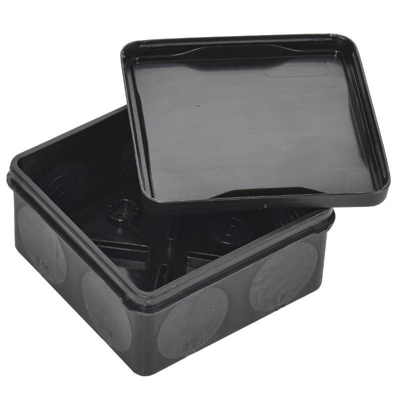 Коробка расп. КМ42435 о/п 80х80х40мм IP67 8 вв. черная | UKO21-080-080-040-K02-66 | IEK — миниатюра 2