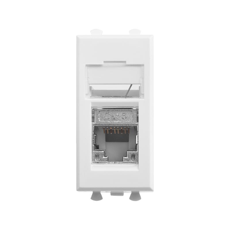 Компьютерная розетка "Белое облако" "Avanti" RJ-45 модульная, кат. 6 экран, 1 мод | 4400391 | DKC — DKC (ДКС)