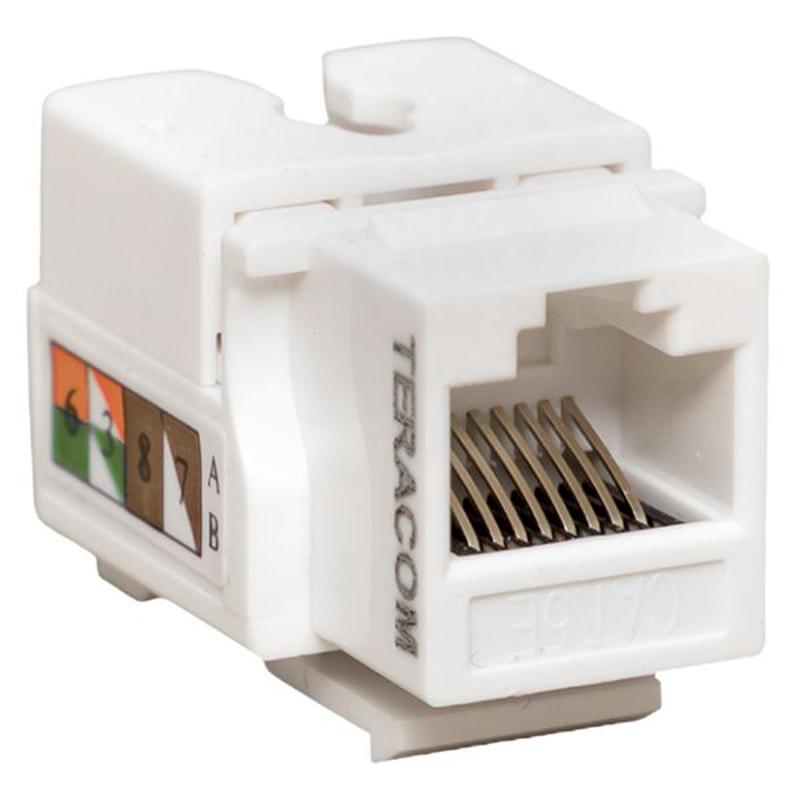 Модуль Keystone TERACOM PRO Cat.5E RJ-45 неэкранированный 110 IDC 90 градусов белый | TRP-KSTN-90D-5EUTP-WH | EKF — EKF