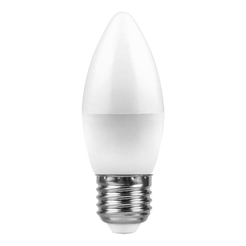 Лампа светодиодная LB-97 (7W) 230V E27 4000K свеча | 25759 | FERON — миниатюра 2