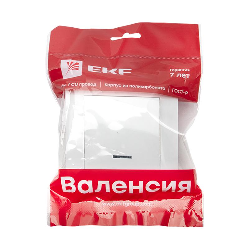 Валенсия выключатель 1-кл. 10А белый с индикатором EKF PROxima |  EWV10-121-10 |  EKF — миниатюра 2