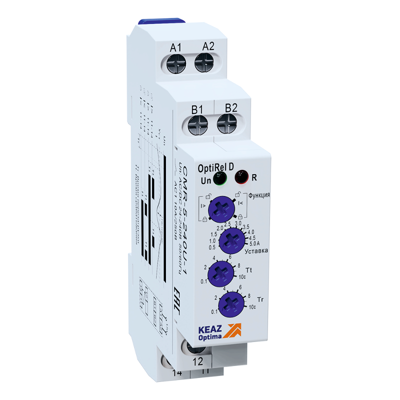 Реле контроля тока OptiRel D CMR-5-240U-1 05…5А 10А 1СО 24-240АС/DC | 332027 | КЭАЗ — КЭАЗ (Курский электроаппаратный завод)