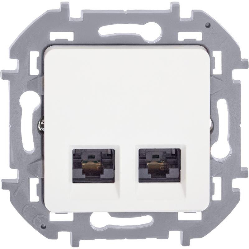 Inspiria Белый Розетка 2-ая компьютерная RJ45 С/У категория 5e UTP — миниатюра 4