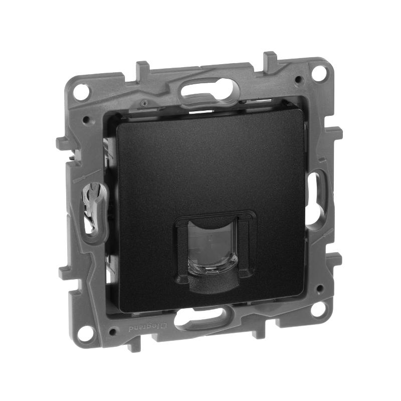 Etika Антрацит Розетка компьютерная RJ45 6 кат. UTP | 672653 | Legrand; замена на арт. ИЭК 6726531 — Legrand