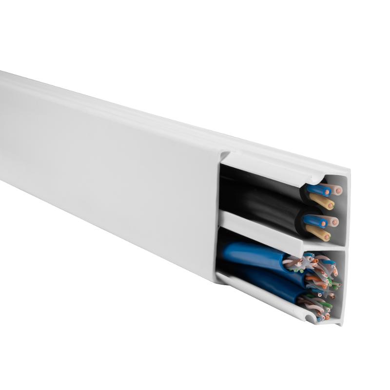 Мини-канал Metra - 40x16 - 2 метра - с крышкой - с перегородкой - белый — миниатюра 6