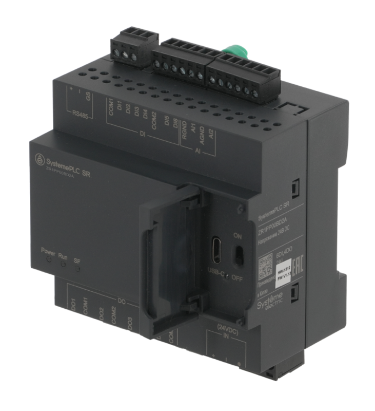 Интеллектуальное реле SR1; 24 VDC; 12 IO: 6 DI, 4 DO (реле); 2 AI; 1xRS485 | ZR1PP00BD2A | SE — миниатюра 2
