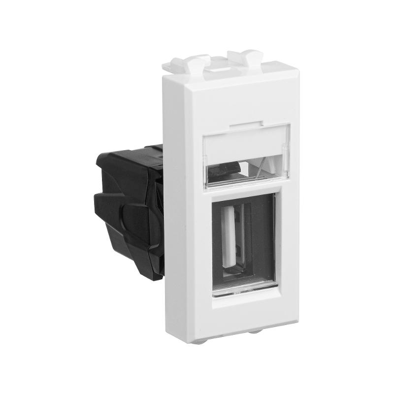 USB 2.0 розетка "Белое облако" Avanti модульная, тип А-А, 1 мод | 4400401 | DKC — миниатюра 2