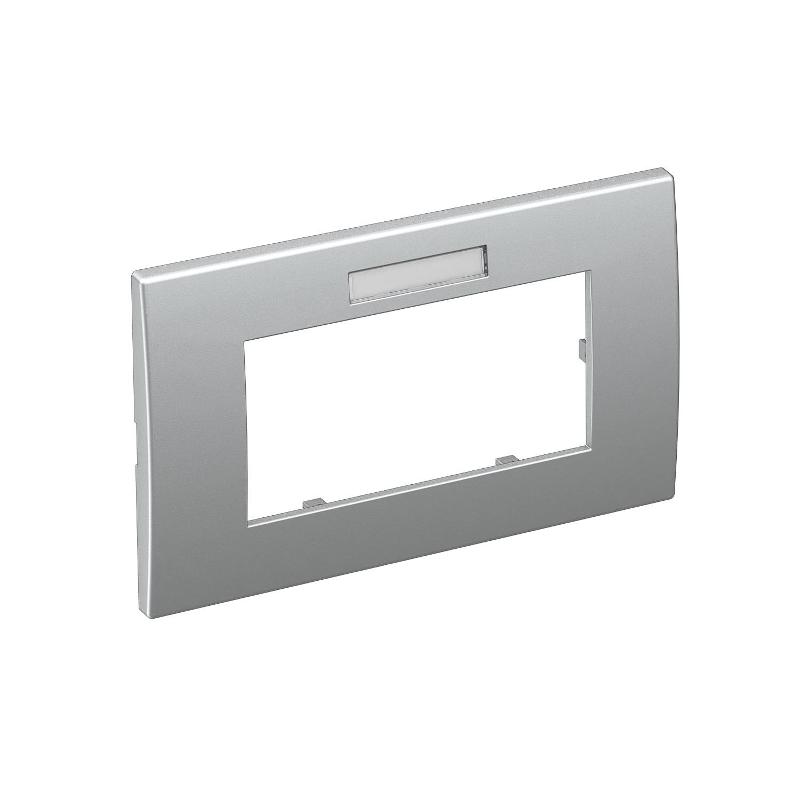 Рамка двойная Modul45 (с полем д/маркировки.,горизонт.,84x140 мм,серебристый) (AR45-BF2 AL) | 6119356 | OBO Bettermann — OBO Bettermann