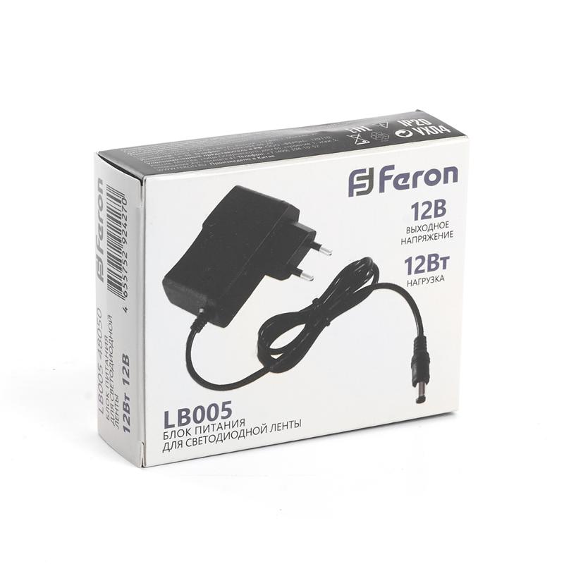 Трансформатор электронный для светодиодной ленты 12W 12V (драйвер), LB005 FERON | 48050 | FERON — миниатюра 6
