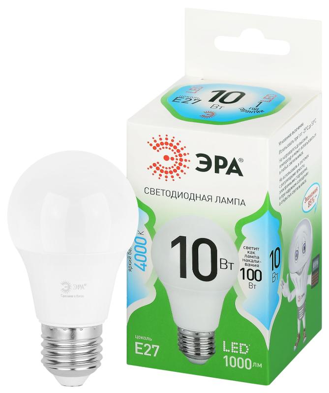Лампа светодиодная  GREEN LINE LED A60-10W-840-E27 GL E27 10 Вт груша яркий белый свет | Б0067135 | ЭРА — ЭРА (Энергия света)