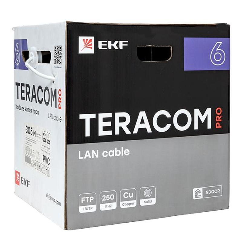 Кабель витая пара TERACOM PRO CAT.6 F/UTP 4 пары solid 23AWG цвет серый упак. 305м | TRP-6FTP-04PVC-GY-IN3 | EKF — миниатюра 13