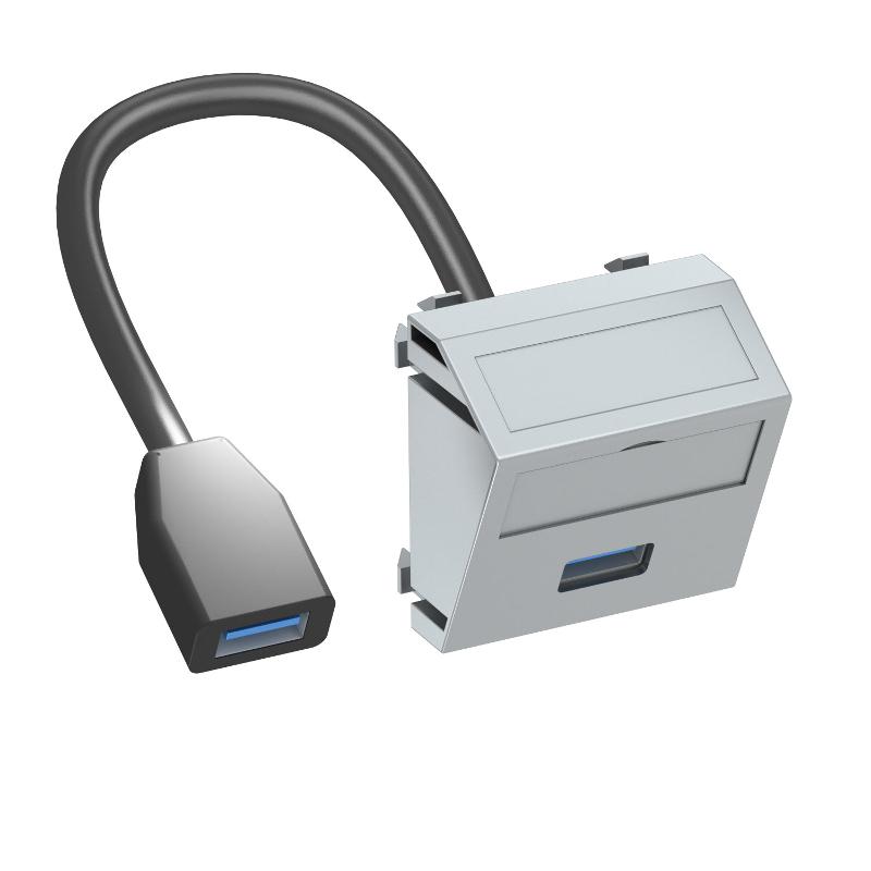 Мультимедийная рамка USB 3.0 A-A Modul45 (серебристый) (MTS-U3A F AL1) | 6104940 | OBO Bettermann — OBO Bettermann
