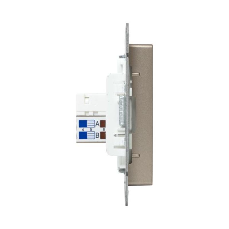 Механизм розетки RJ45 (cat5), шампань Эпика  |UP1-SOC-RJ45-5| EKF — миниатюра 6
