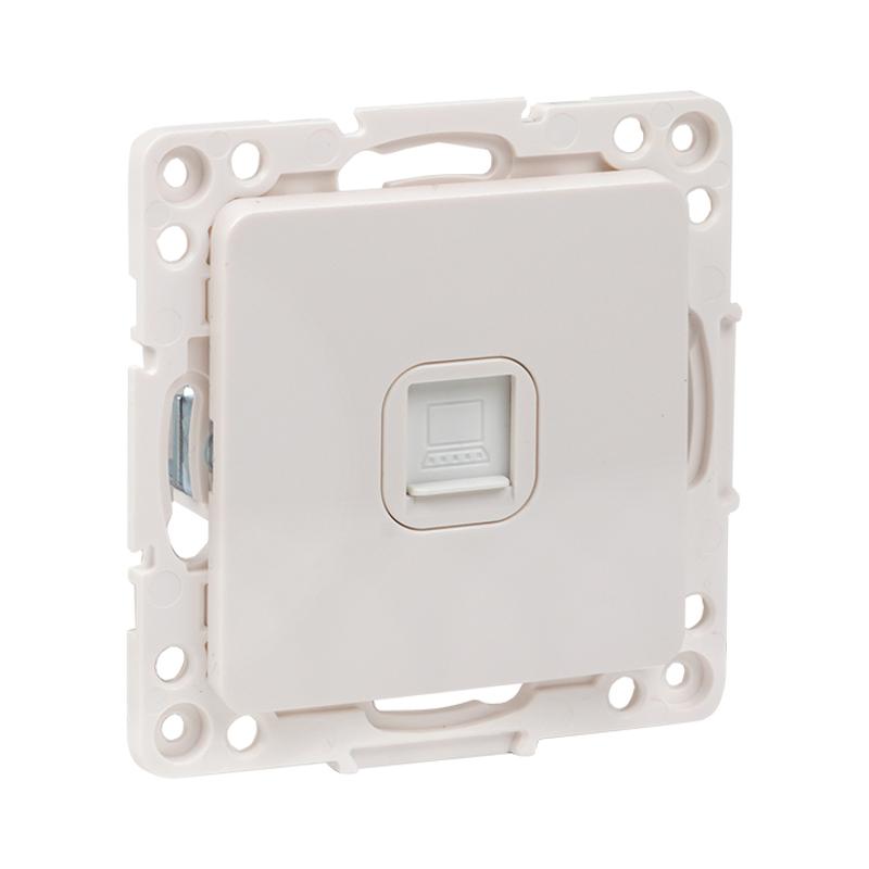 Стокгольм Механизм Розетки RJ-45 1-местной белый PROxima | EYK01-035-10 | EKF — миниатюра 2