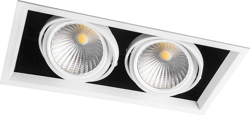 Светильник светодиодный встраиваемый карданный AL212, 2x30W, 5400 Lm, 4000К, 35 градусов, белый | 29780 | FERON — фото 1 | Sento