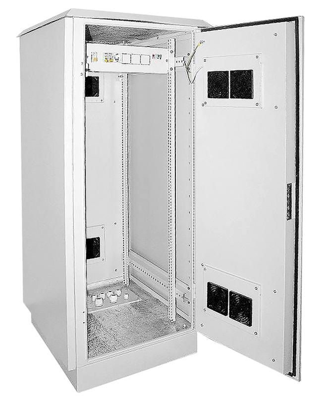 Шкаф уличный 19" 42U 720x860, IP55 металл двери, серый | LO35-42U78-MM55 | ITK — ITK