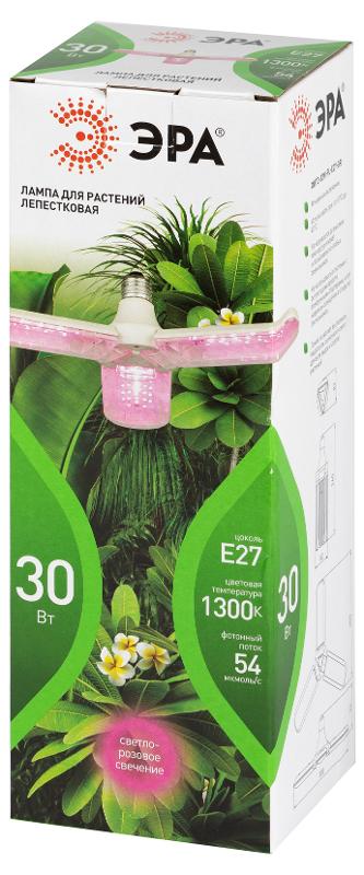 Фитолампа для растений светодиодная  GREEN LINE ФИТО-30W-PL-E27-GR 3-х лепестковая красно-синего спектра 30 Вт Е27 | Б0064542 | ЭРА — миниатюра 2