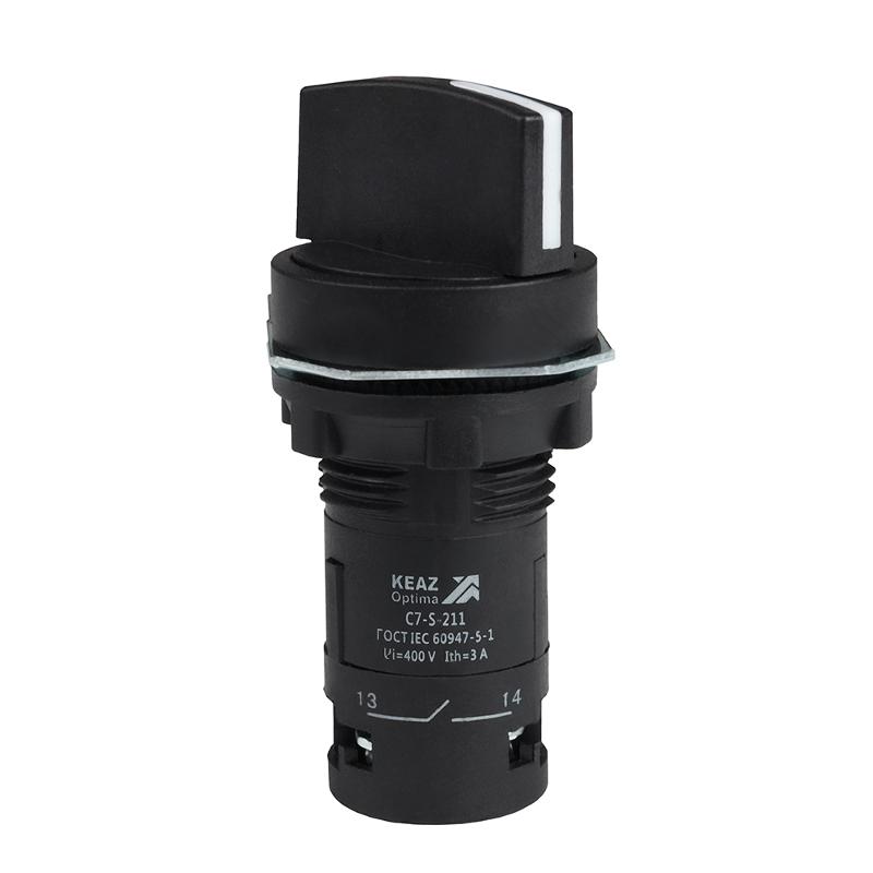 Переключатель 2 положения OptiSignal Compact D22 C7-S-211 черный 1НО+1НЗ XB7ND25 | 362136 | КЭАЗ — КЭАЗ (Курский электроаппаратный завод)