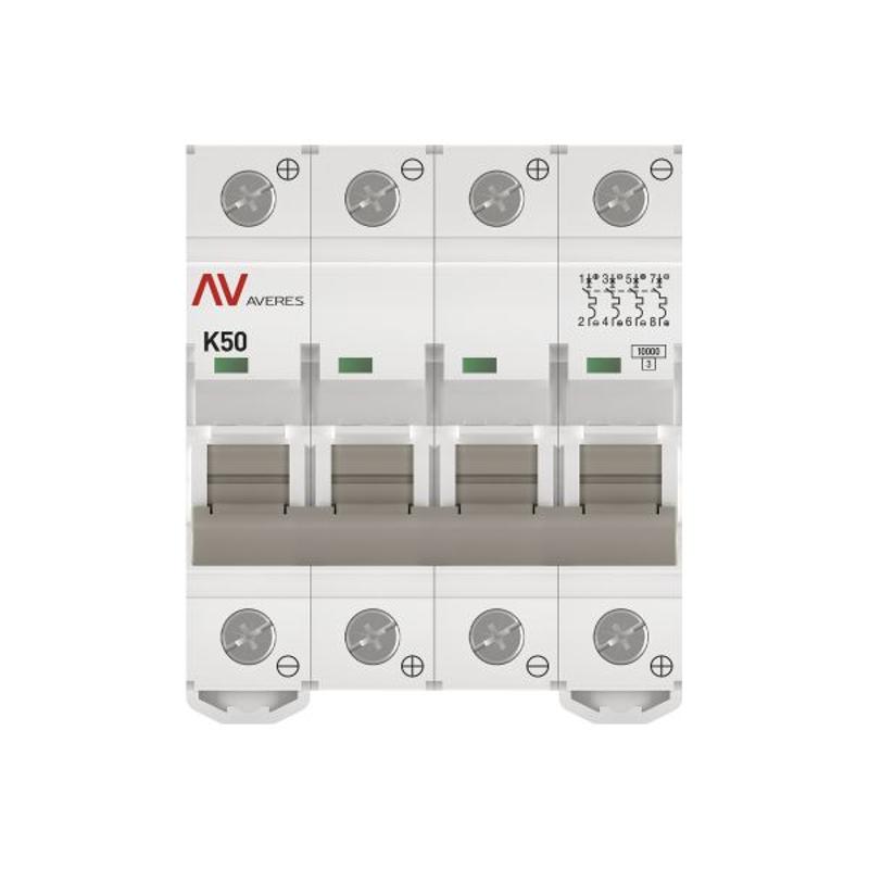 Выключатель автоматический AV-10 DC 4P 50A (K) 10kA AVERES | mcb10-DC-4-50K-av | EKF — миниатюра 3