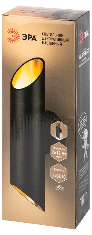 Светильник настенный  WL52 BK/GD 2*GU10 2*12Вт IP20 черный, золото | Б0061199 | ЭРА — миниатюра 2