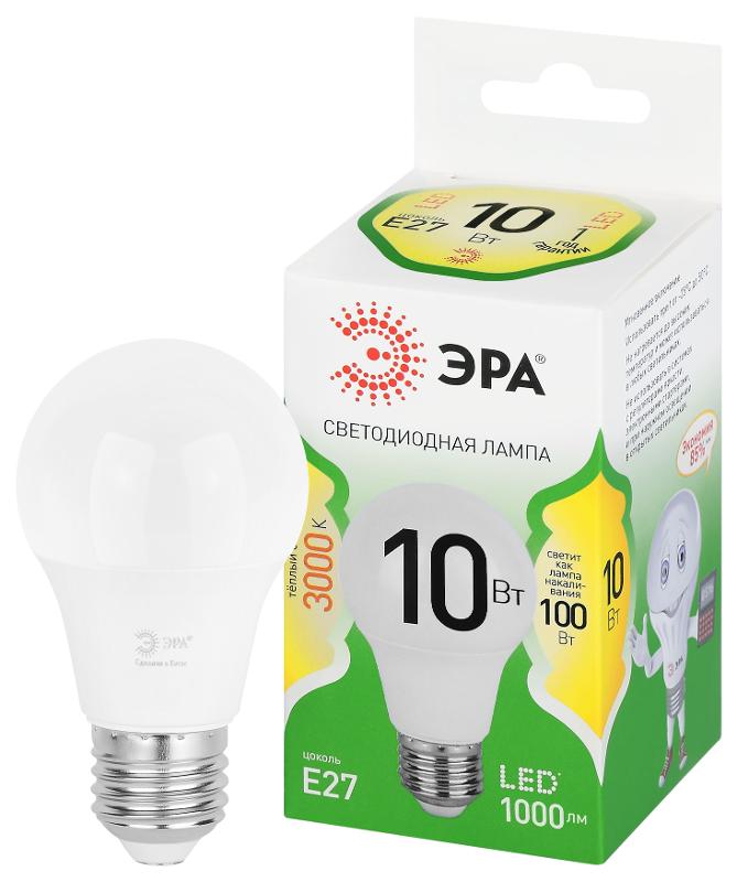 Лампа светодиодная  GREEN LINE LED A60-10W-830-E27 GL E27 10 Вт груша теплый свет | Б0067118 | ЭРА — ЭРА (Энергия света)