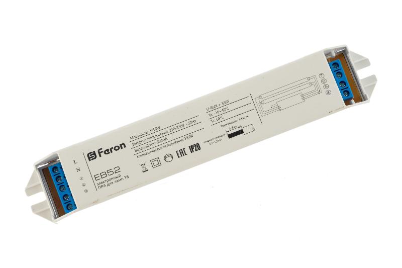 Аппарат пускорегулирующий EB52 2*36W T8/G13 230V электронный ПРА 195*33*25мм | 21524 | FERON — миниатюра 6