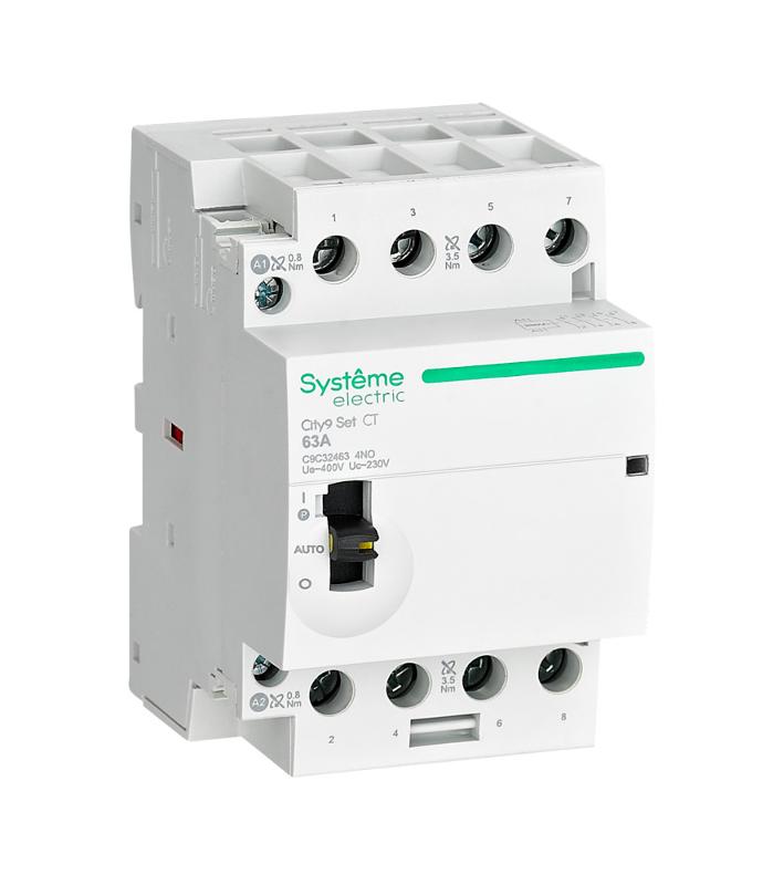 Контактор модульный 4P 4НО 63A AC 400В-230В City9 | C9C32463 |Systeme Electric — Systeme Electric