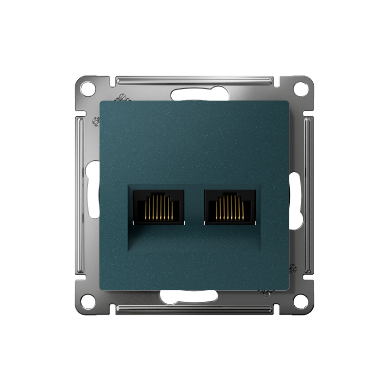 AtlasDesign Изумруд Розетка 2-ая компьютерная RJ45+RJ45, кат.5E, механизм | ATN000885 | SE — миниатюра 2