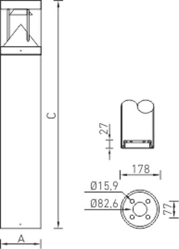 Светильник светодиодный ДТУ TERES LED 30 black 36Вт 3000K IP66 | 1583000050 | Световые Технологии — миниатюра 2
